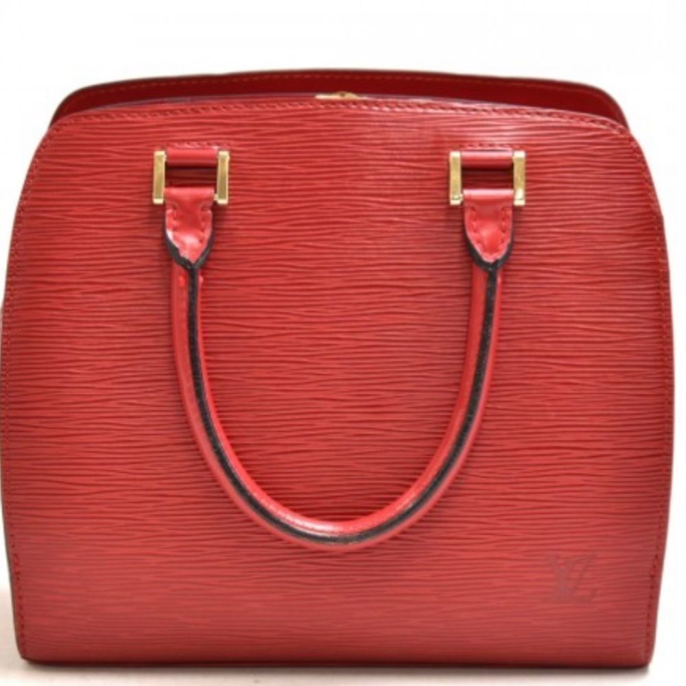 LOUIS VUITTON - Vintage Pont Neuf PM Ventian Red Epi Leather Hand Bag Purse